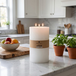ΚΕΡΙΆ ΑΡΩΜΑΤΙΚΆ & ΔΙΑΚΟΣΜΗΤΙΚΆ OLIA WHI RND CANDLE 14X23 136580A