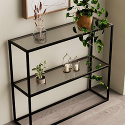 Μπουφές Oskar - Black, Transparent 298Slc1137 (80x85x30)