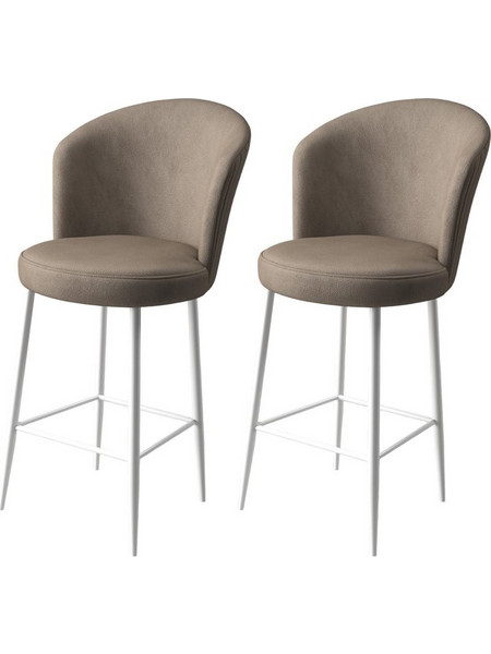 Σετ Σκαμπό Μπαρ (2 Τεμάχια) Alte - Cappuccino, White 240Chr1208 (46x102x40)