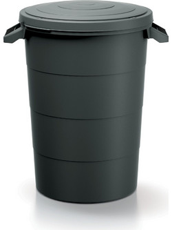 PROSPERPLAST Κάδος απορριμμάτων με καπάκι Μαύρος 80lt IDSM80U-S411
