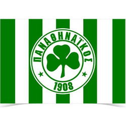 Σημαία ομάδων δίχτυ στάμπα ΠΑΝΑΘΗΝΑΙΚΟΣ FC Ριγέ 100x150cm