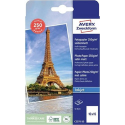 Avery Φωτογραφικό Χαρτί 250gr/m για Εκτυπωτές Inkjet 25 Φύλλα