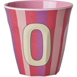 Rice - Melamine Cup with the Letter O - Pink and Red - Medium - 250 ml