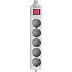 POWERTECH PT-886 Πολύπριζο , 5x Schuko, 16A, χωρίς Καλώδιο, Λευκό