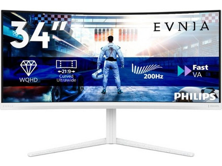 Philips Evnia 34M2C5601QA/00 Ultrawide VA HDR Curved Gaming Monitor 34" 3440x1440 (UWQHD 3.4Κ) 200Hz 1ms