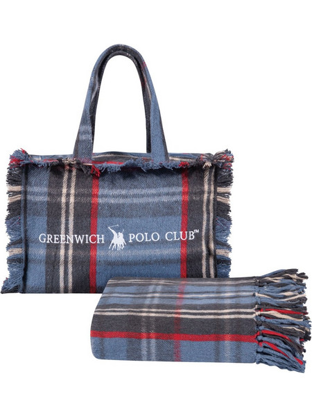 Σετ Ριχτάρι με Τσάντα Μικρή Greenwich Polo Club 2530 Blue-Red 130x170,30x20x12