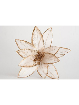 ΛΟΥΛΟΥΔΙ ΛΕΥΚΟ, ΜΕ ΧΡΥΣΟ GLITTER, 24cm Eurolamp 600-45389