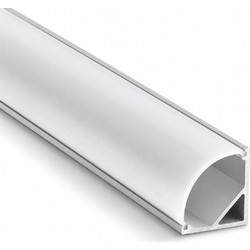 VenCore 9177-50003 - Aluminum Corner Profile 1M - Γωνιακό Προφίλ Αλουμινίου 1 Μέτρο με Press On Γαλακτερό Κάλυμμα - Μ100 x Π2.15 x Υ1.26cm