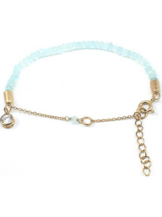 Βραχιόλι ασήμι 925 επιχρυσωμένο με quartz aqua marina