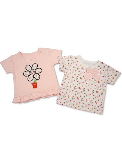 Σετ 2 μπλουζάκια 100% Βαμβάκι 1815 της Nursery Time Κορίτσι