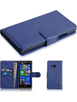Nokia Lumia 730/735 - Δερμάτινη Θήκη Πορτοφόλι Μπλέ (OEM)