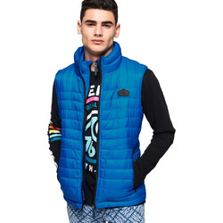 Superdry Fuji Double Zip Αμάνικο Ανδρικό Μπουφάν Χειμωνιάτικο Μπλε M50055YP-035
