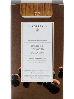 Korres Argan Oil Advanced Colorant 7.3 Ξανθό Μελί Μόνιμη Βαφή Μαλλιών Χωρίς Αμμωνία 50ml