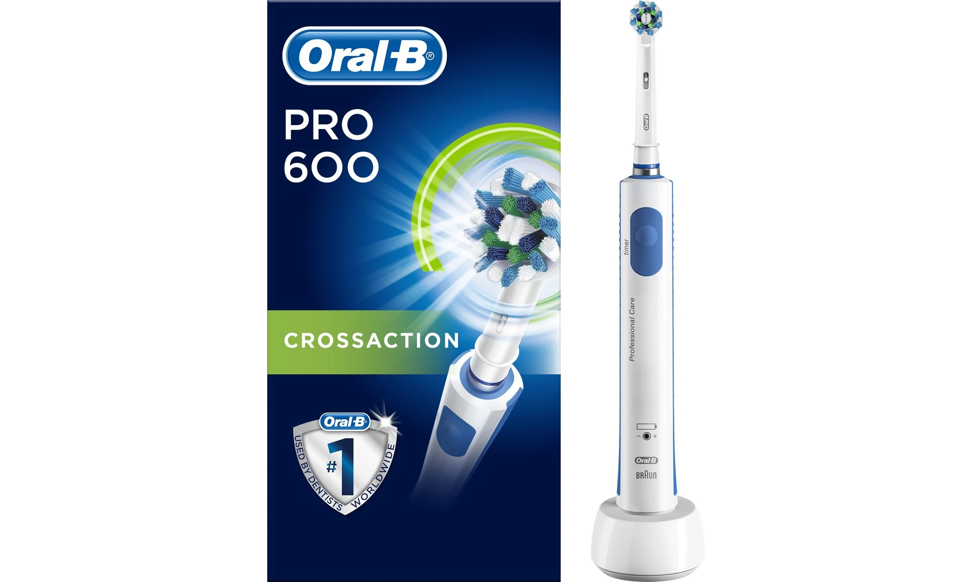 OralB Pro 600 3D Cross Action Blue Ηλεκτρική Οδοντόβουρτσα με