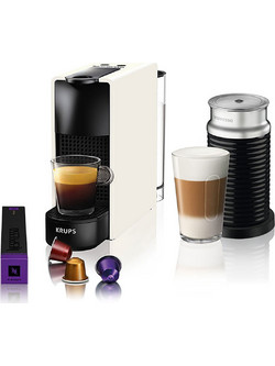 Krups Essenza Mini Bundle XN1111 Καφετιέρα Espresso για Kάψουλες Nespresso με Αφρογαλιέρα 19bar White