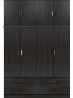 HomeMarkt Τετράφυλλη Ντουλάπα Ρούχων με Πατάρι Zebrano 160x42x241cm HM11352.01