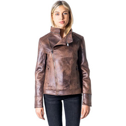 Desigual Sven Γυναικείο Μπουφάν Δερματίνη Κοντό Καφέ 20WWEWAN-6000