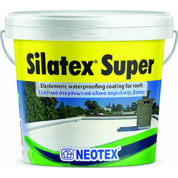 Neotex Silatex Super Ελαστομερές Επαλειφόμενο Ακρυλικό Μονωτικό Στεγανωτικό Ταράτσας Λευκό 1kg