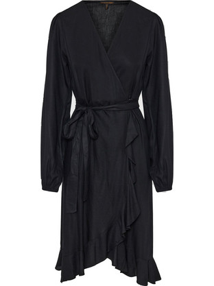 Funky Buddha Midi Φόρεμα για Γάμο / Βάπτιση Κρουαζέ Μαύρο FBL008-122-13