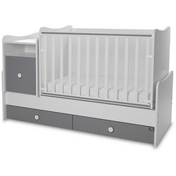Lorelli Maxi Plus New Πολυμορφική Κούνια με Στρώμα 62x110cm White Stone Grey 10150300041A