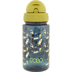 Polo Space Παιδικό Μπουκάλι Πλαστικό BPA Free με Καλαμάκι Πράσινο 450ml