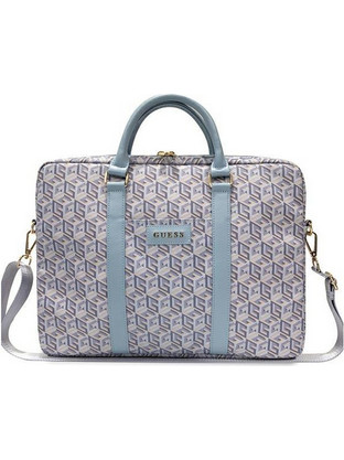 Guess GCube Stripes Τσάντα Laptop Ώμου 16" Blue