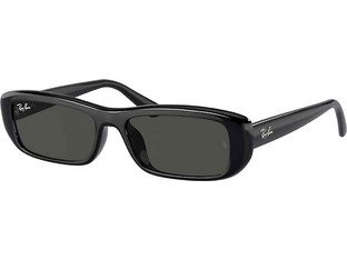 Ray-Ban RB4436D 667787 Γυναικεία Γυαλιά Ηλίου Ορθογώνια Κοκάλινα Μαύρα με Μαύρο Polarized Φακό