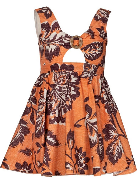M&B Παιδικό Φόρεμα Floral Πορτοκαλί 2357