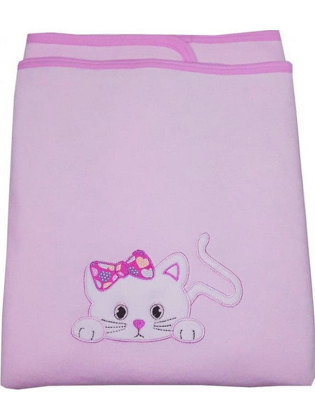 Beboulino Kitty Κουβέρτα Αγκαλιάς Βελουτέ 85x85 Ροζ