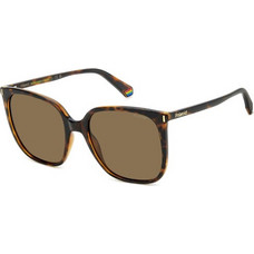 Polaroid Eyewear PLD6218S 086 Γυναικεία Γυαλιά Ηλίου Τετράγωνα Κοκάλινα Καφέ με Καφέ Polarized Φακό