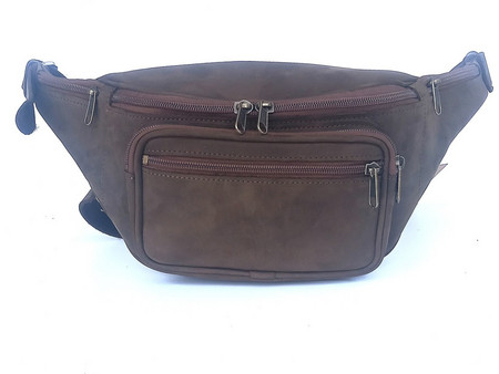 DomLeathers Τσαντάκι Μέσης Δερμάτινο Καφέ DL1212