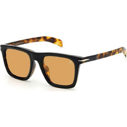David Beckham DB7066FS WR7/W7 Ανδρικά Γυαλιά Ηλίου Τετράγωνα Κοκάλινα Μαύρα με Πορτοκαλί Polarized Φακό