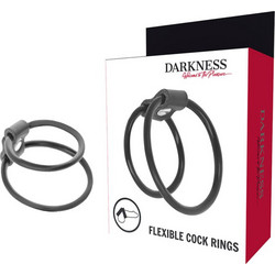 Darkness Flexible Cock Rings Δαχτυλίδι Πέους Μεταλλικό Μαύρο