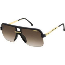 Carrera CA1066/S 00386 Ανδρικά Γυαλιά Ηλίου Μάσκα Μεταλλικά Μαύρα Χρυσά με Καφέ Polarized Φακό