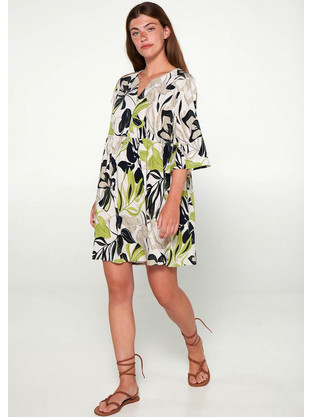 Vamp Mini Καθημερινό Φόρεμα Floral Εκρού 14136