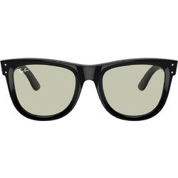 Ray-Ban RB0502S 66772 Ανδρικά Γυαλιά Ηλίου Τετράγωνα Κοκάλινα Μαύρα με Διαφανές Polarized Φακό