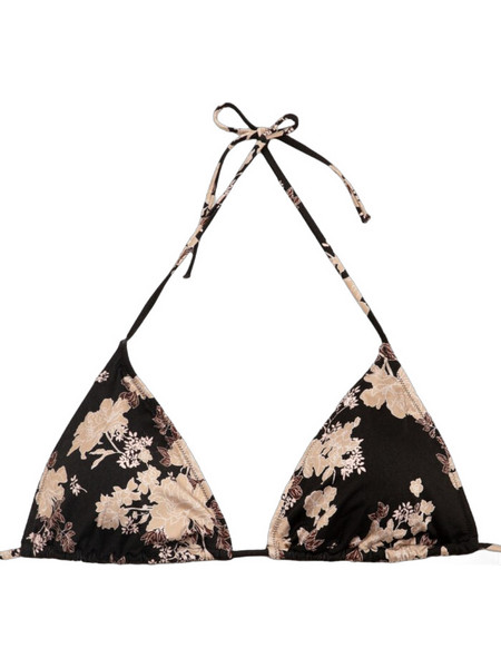 Rock Club Bikini Top Τριγωνάκι Floral Μαύρο Μπεζ BP-1644