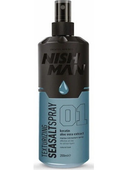 Nish Man Texturizing Sea Salt Σπρέι Μαλλιών για Beach Look 200ml