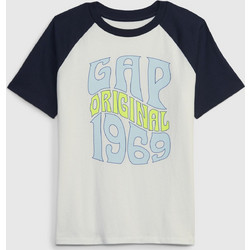 Gap Παιδικό T-Shirt Κοντομάνικο Λευκό Navy Μπλε 636386001