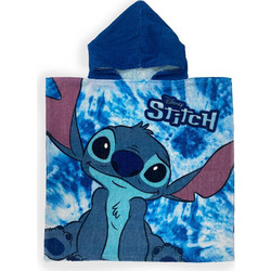 Dimcol Lilo & Stitch Παιδικό Πόντσο Θαλάσσης Microfiber Μπλε 50x100cm 54463144005