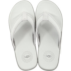 UGG Seaside Δερμάτινες Ανδρικές Σαγιονάρες Λευκές 1124899-GCGR