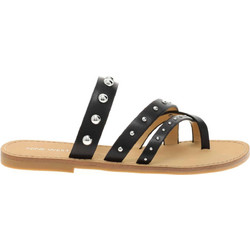 Nine West CLARA Δερμάτινα Γυναικεία Σανδάλια Μαύρα
