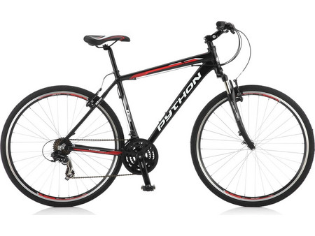Python Bikes Quantum 8100 Gents 2023 Ποδήλατο Trekking 28" Αλουμινίου με 21 Tαχύτητες Μαύρο Κόκκινο