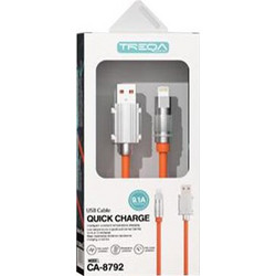 Treqa CA-8792 USB-A to Lightning Cable 1m Orange 6956749200482