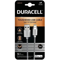 Duracell Braided USB-A to Lightning Cable 1m White 5056304399932