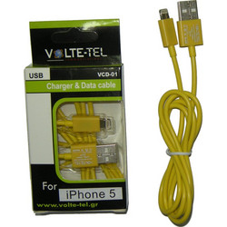 Volte-Tel VCD01 USB-A to Lightning Cable 1m Yellow 5205308108822