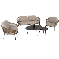 HomeMarkt Brey Σετ Σαλόνι Κήπου Αλουμίνιο 5τμχ Ανθρακί HM6079