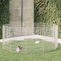 vidaXL Περίφραξη για Κουνέλια με 12 Πάνελ Λευκή 54x80cm