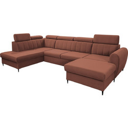PoliHome Forio XL Καναπές Κρεβάτι σε σχήμα Π με Αποθηκευτικό Χώρο Μπρονζέ 355x200x90cm 162753739