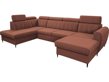 PoliHome Forio XL Καναπές Κρεβάτι σε σχήμα Π με Αποθηκευτικό Χώρο Μπρονζέ 355x200x90cm 162753739